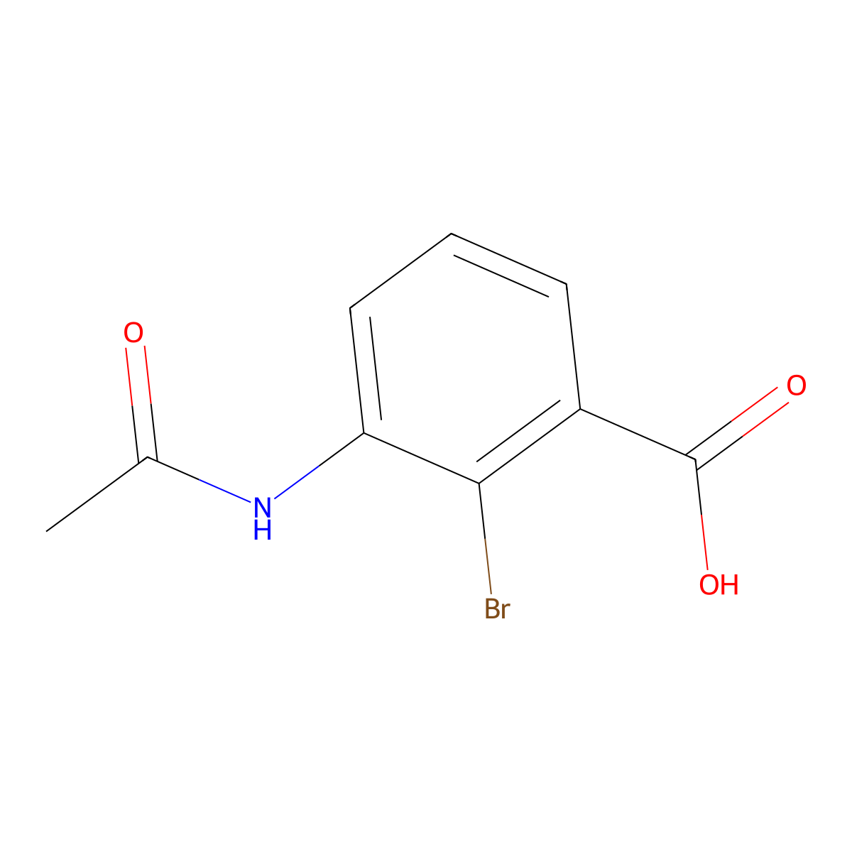 2-Bromo-3-acetamidobenzoic acid molecular structure, CAS 2680851-69-6
