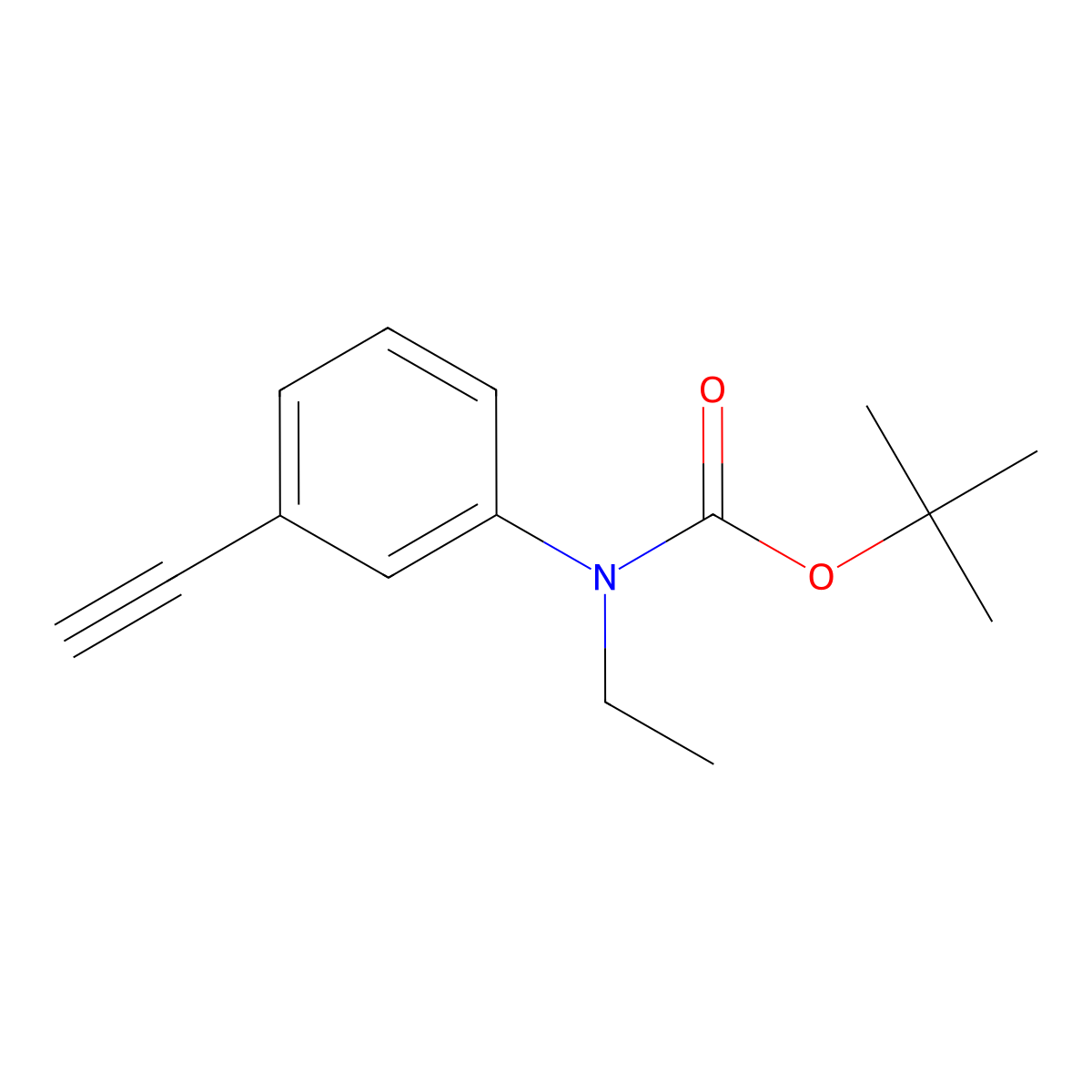 tert-butyl N-ethyl-N-(3-ethynylphenyl)carbamate molecular structure, CAS 2680851-73-2