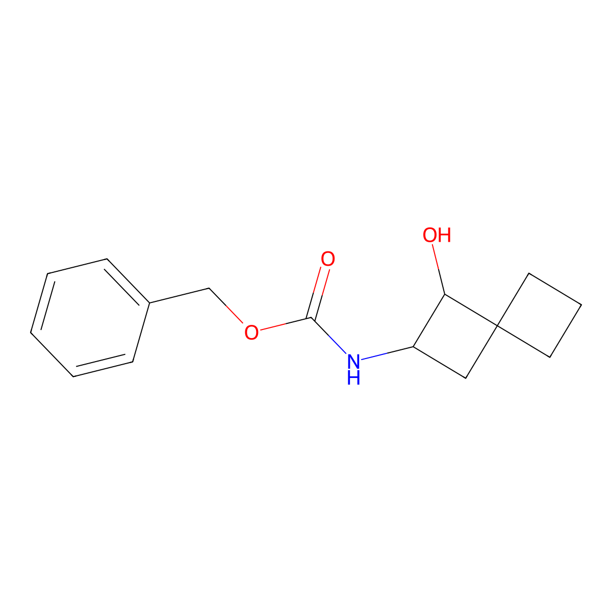 benzyl N-{1-hydroxyspiro[3.3]heptan-2-yl}carbamate molecular structure, CAS 2680851-82-3