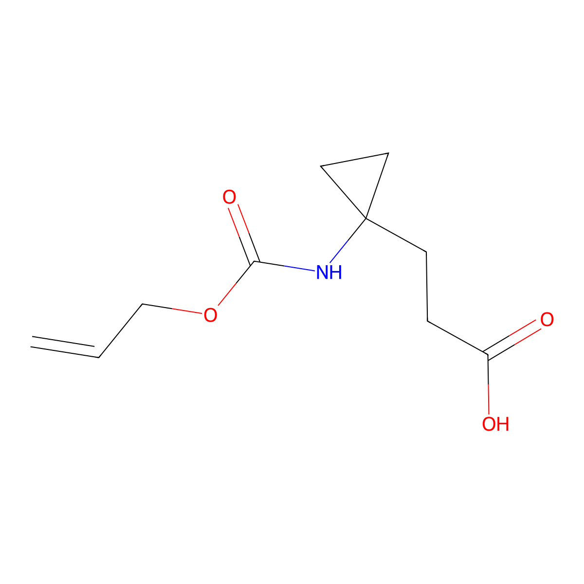 3-(1-{[(Prop-2-en-1-yloxy)carbonyl]amino}cyclopropyl)propanoic acid molecular structure, CAS 2680851-85-6