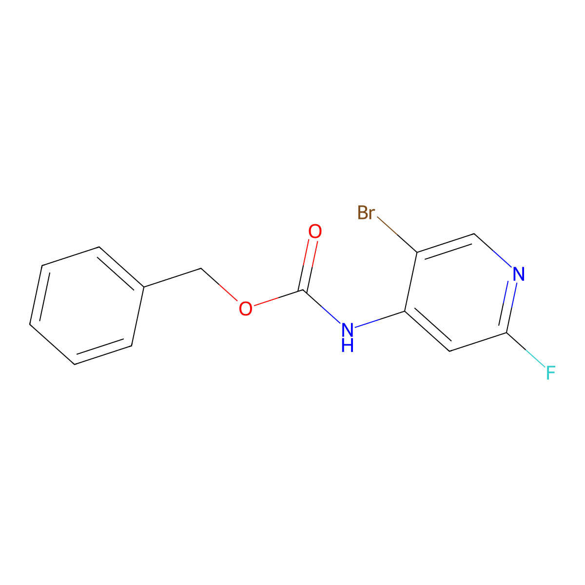 benzyl N-(5-bromo-2-fluoropyridin-4-yl)carbamate molecular structure, CAS 2680851-88-9