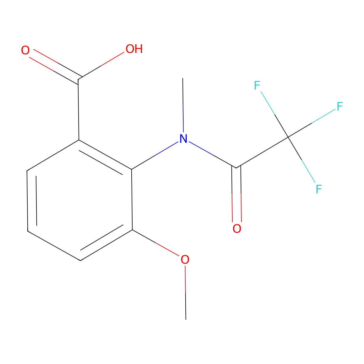 3-methoxy-2-(2,2,2-trifluoro-N-methylacetamido)benzoic acid molecular structure, CAS 2680852-06-4