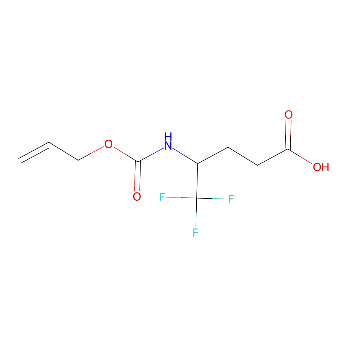 5,5,5-Trifluoro-4-{[(prop-2-en-1-yloxy)carbonyl]amino}pentanoic acid molecular structure, CAS 2680852-09-7