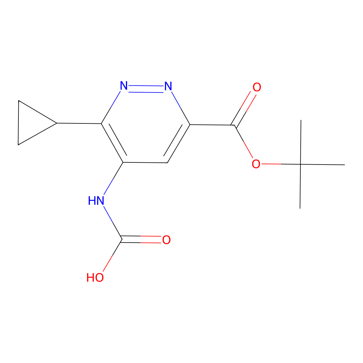 {6-[(Tert-butoxy)carbonyl]-3-cyclopropylpyridazin-4-yl}carbamic acid molecular structure, CAS 2680852-10-0
