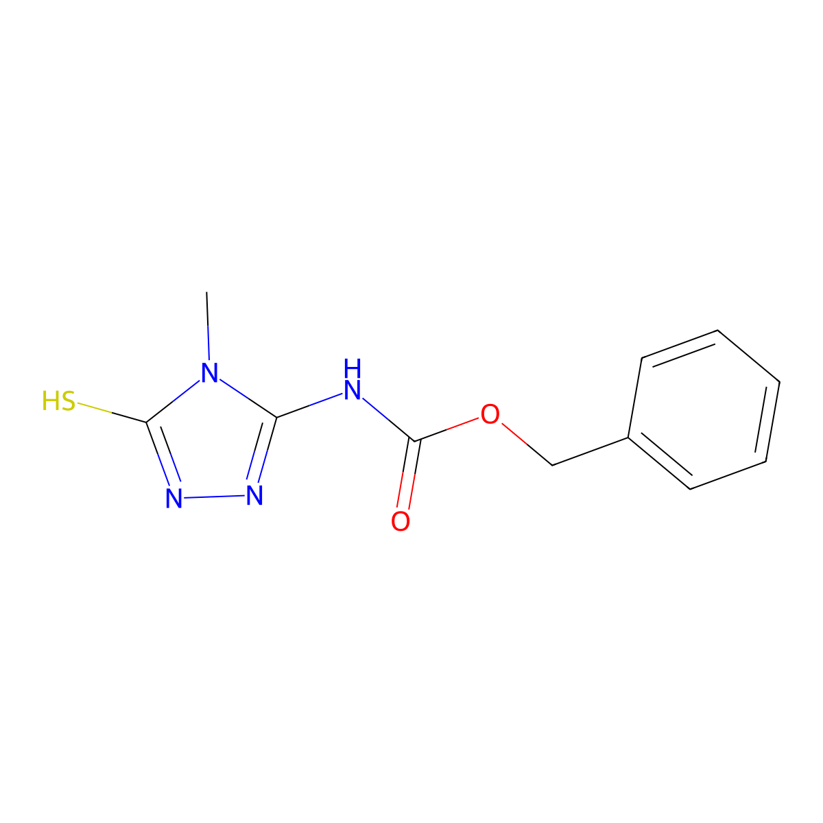 benzyl N-(4-methyl-5-sulfanyl-4H-1,2,4-triazol-3-yl)carbamate molecular structure, CAS 2680852-32-6