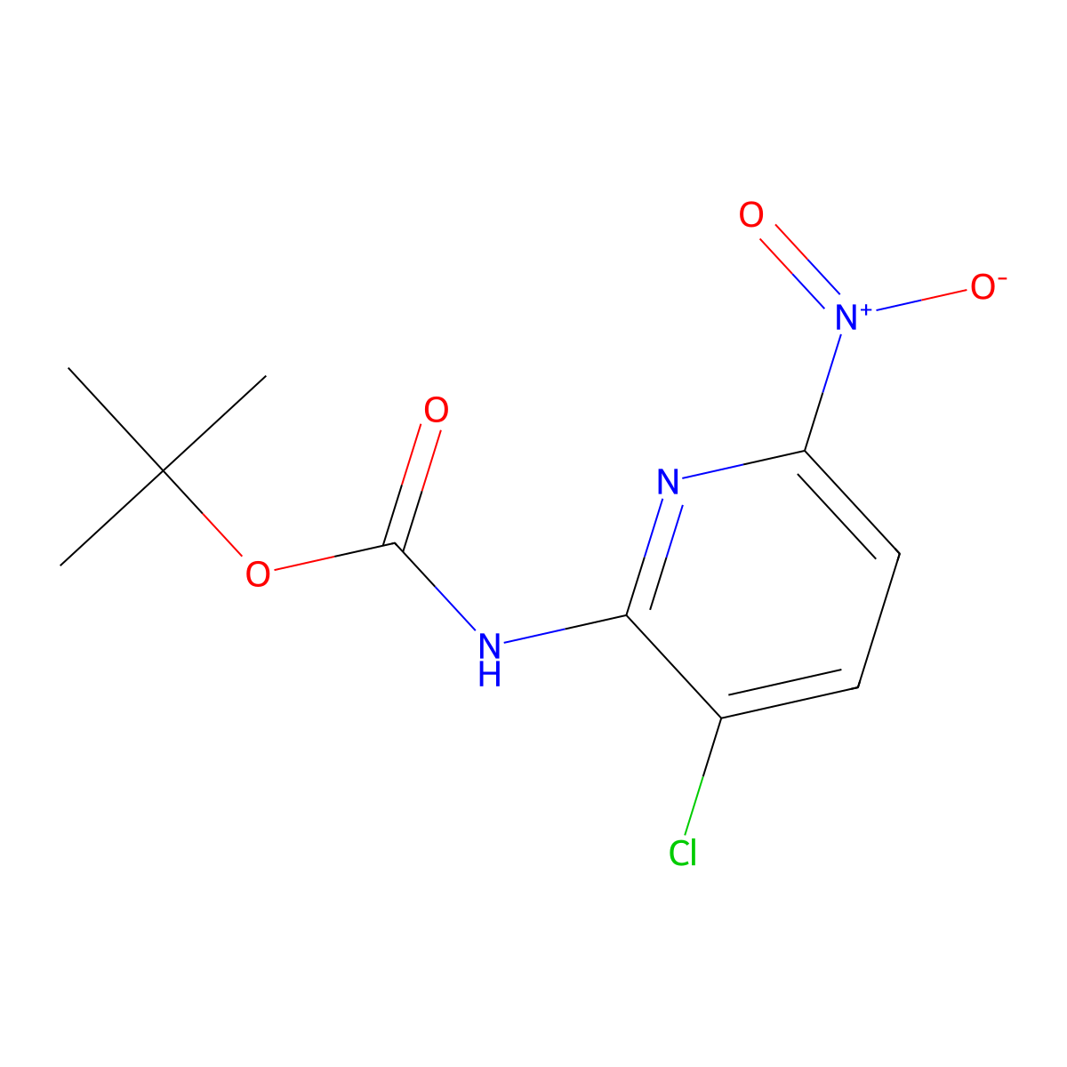 tert-butyl N-(3-chloro-6-nitropyridin-2-yl)carbamate molecular structure, CAS 2680852-35-9