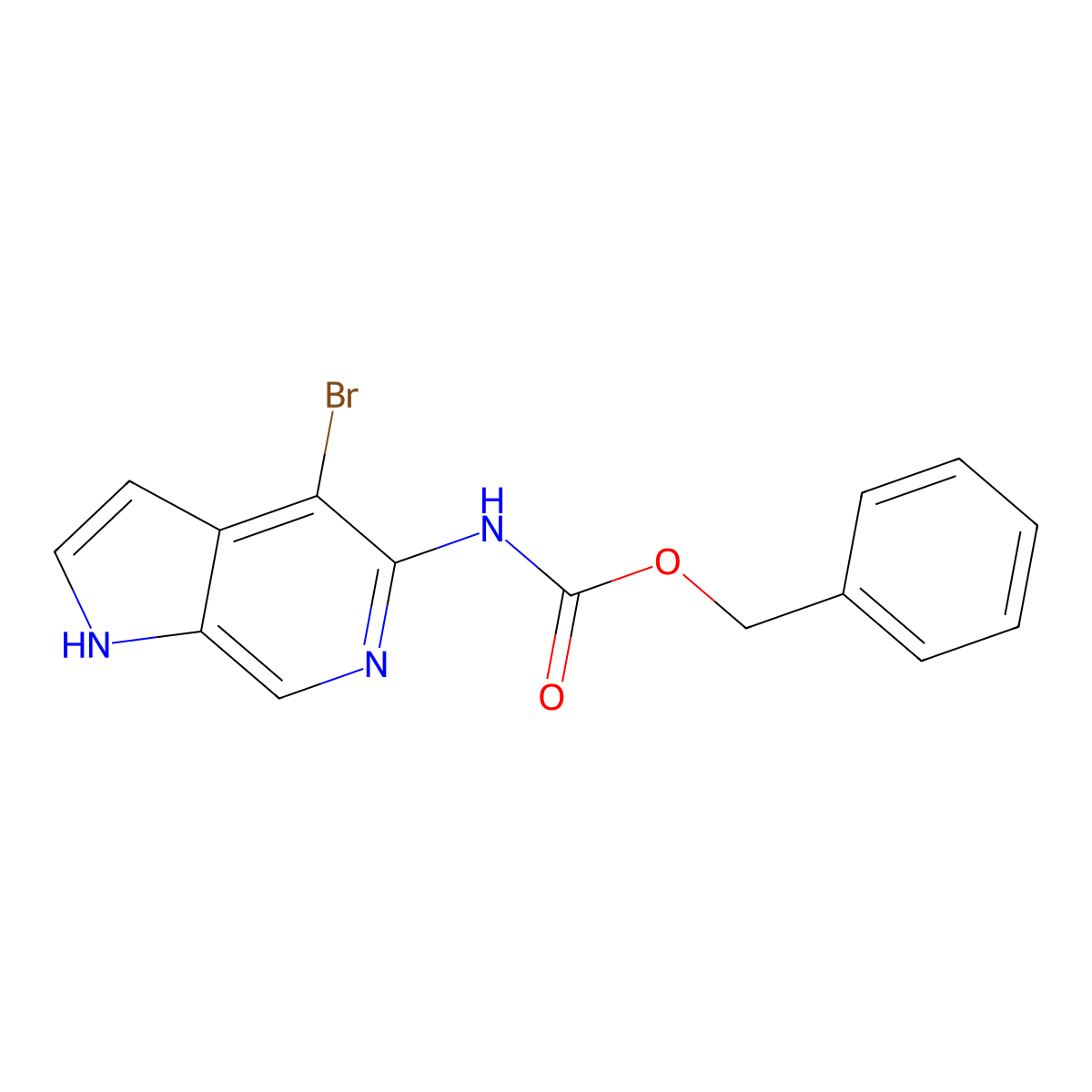 benzyl N-{4-bromo-1H-pyrrolo[2,3-c]pyridin-5-yl}carbamate molecular structure, CAS 2680852-39-3
