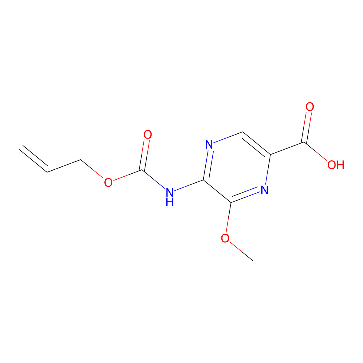 6-Methoxy-5-{[(prop-2-en-1-yloxy)carbonyl]amino}pyrazine-2-carboxylic acid molecular structure, CAS 2680852-53-1