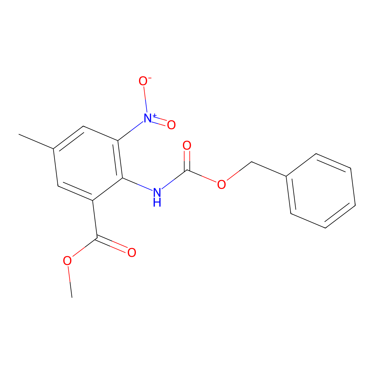 Methyl 2-{[(benzyloxy)carbonyl]amino}-5-methyl-3-nitrobenzoate molecular structure, CAS 2680852-57-5