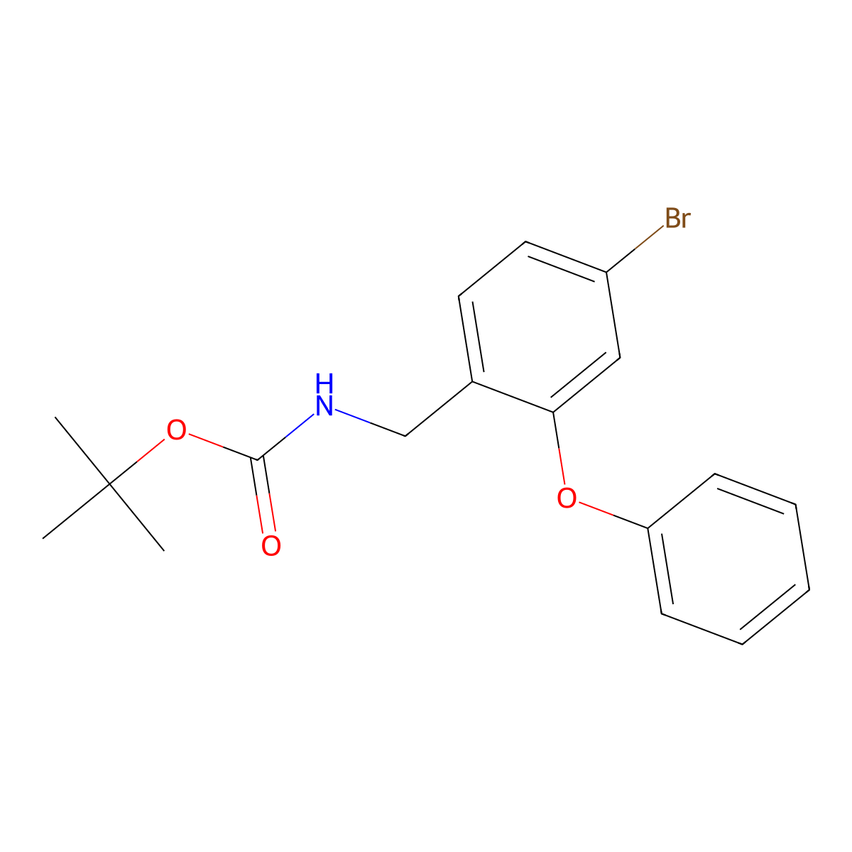 tert-butyl N-[(4-bromo-2-phenoxyphenyl)methyl]carbamate molecular structure, CAS 2680852-62-2