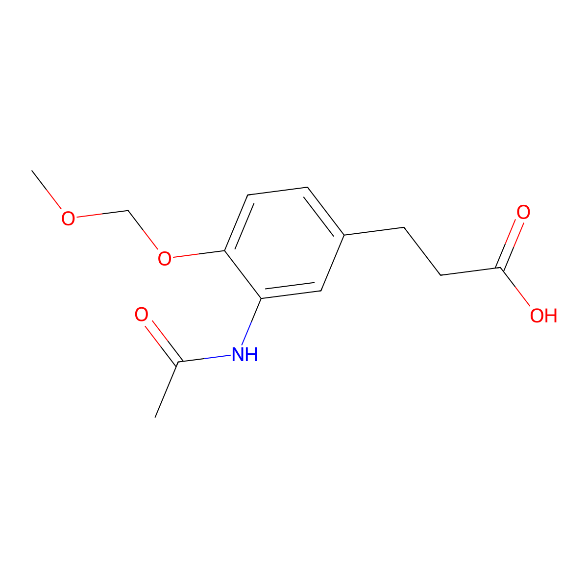 3-[3-Acetamido-4-(methoxymethoxy)phenyl]propanoic acid molecular structure, CAS 2680852-66-6