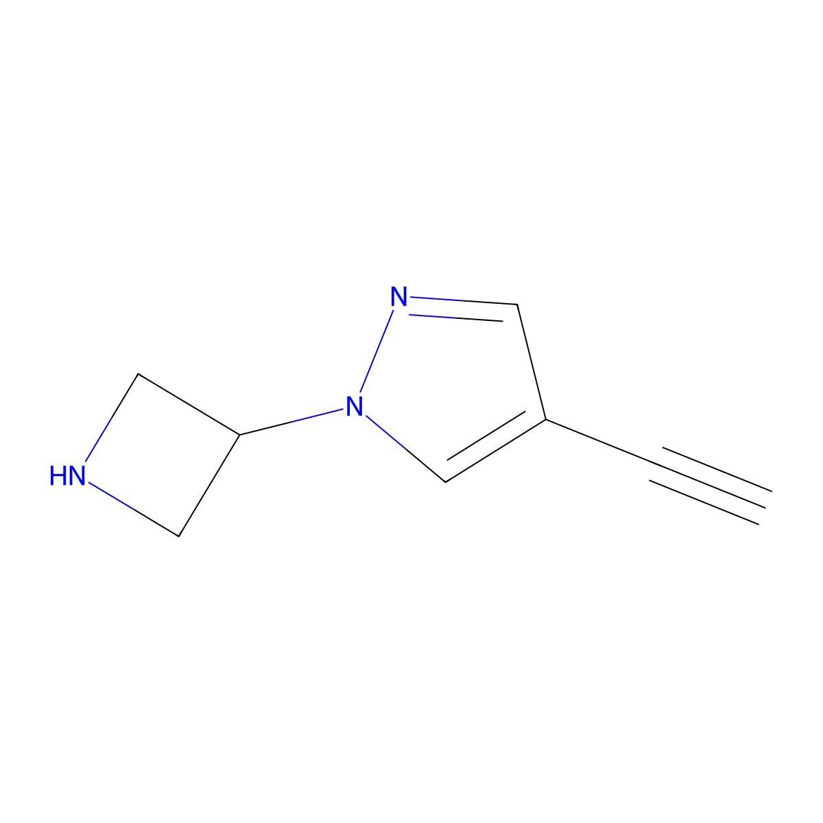 1-(azetidin-3-yl)-4-ethynyl-1H-pyrazole molecular structure, CAS 2680852-69-9