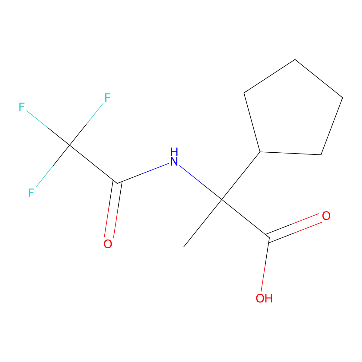 2-Cyclopentyl-2-(2,2,2-trifluoroacetamido)propanoic acid molecular structure, CAS 2680852-85-9