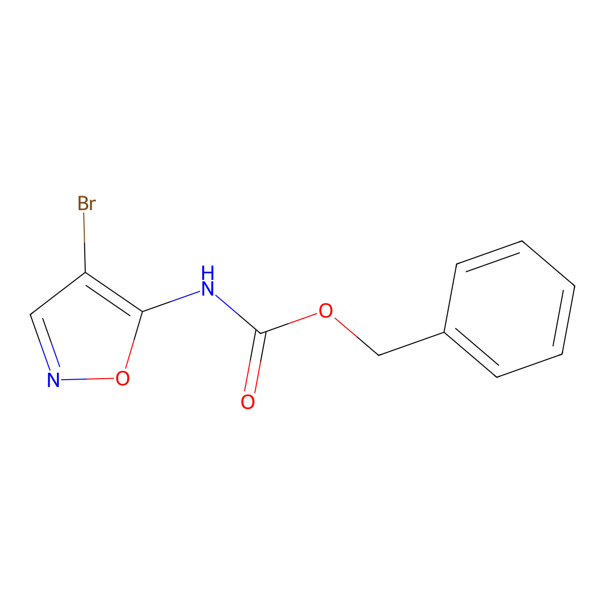 benzyl N-(4-bromo-1,2-oxazol-5-yl)carbamate molecular structure, CAS 2680852-88-2