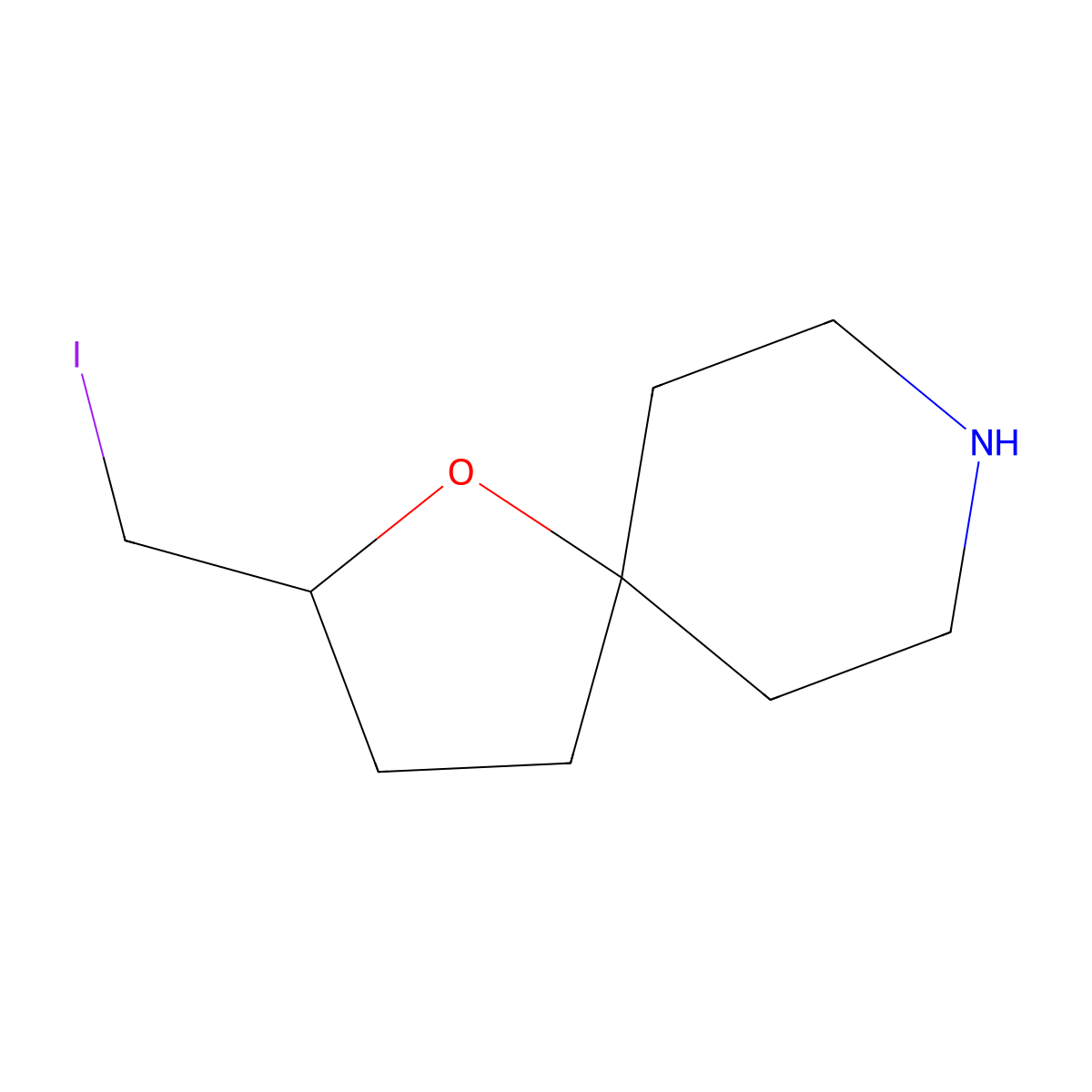 2-(Iodomethyl)-1-oxa-8-azaspiro[4.5]decane molecular structure, CAS 2680852-91-7