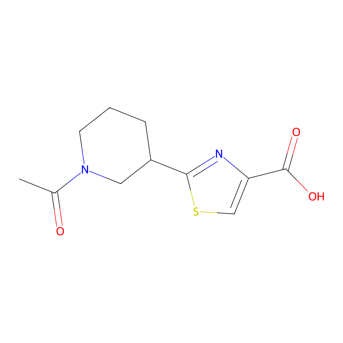 2-(1-Acetylpiperidin-3-yl)-1,3-thiazole-4-carboxylic acid molecular structure, CAS 2680852-94-0