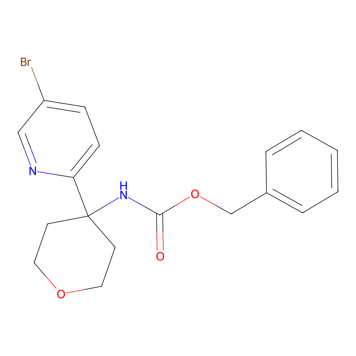 benzyl N-[4-(5-bromopyridin-2-yl)oxan-4-yl]carbamate molecular structure, CAS 2680852-97-3