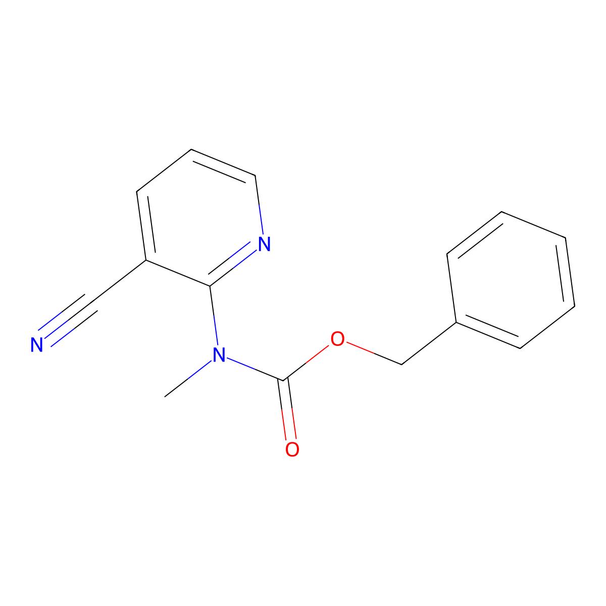 benzyl N-(3-cyanopyridin-2-yl)-N-methylcarbamate molecular structure, CAS 2680853-02-3