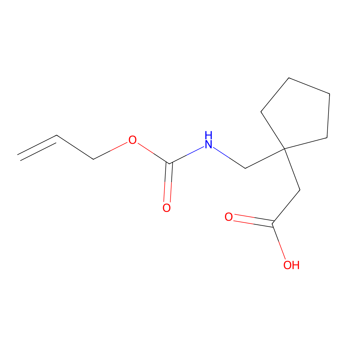 2-[1-({[(Prop-2-en-1-yloxy)carbonyl]amino}methyl)cyclopentyl]acetic acid molecular structure, CAS 2680853-04-5