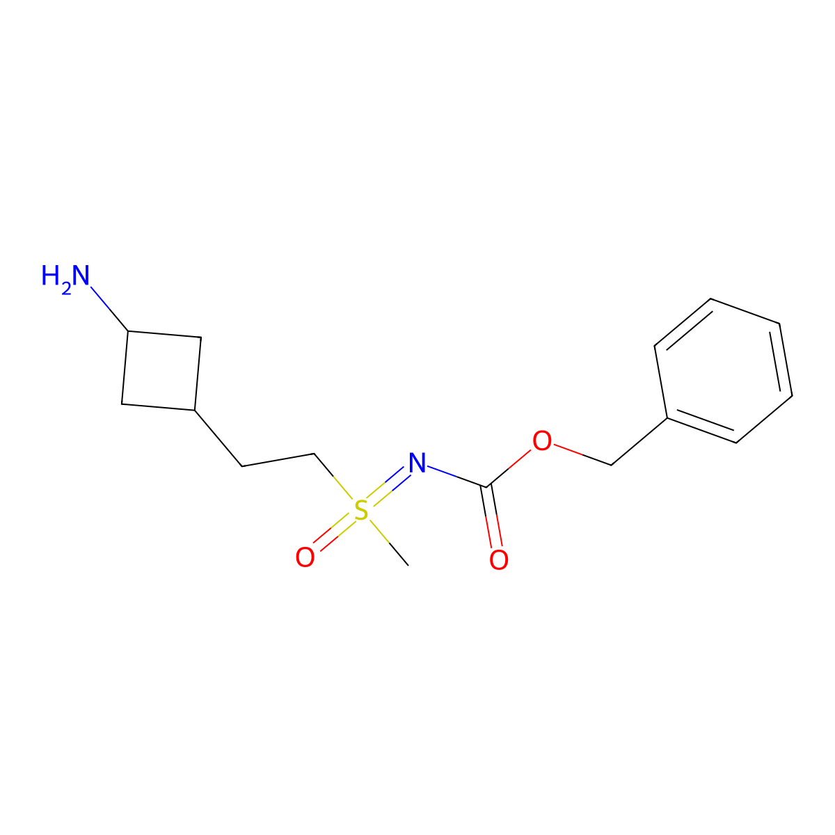 benzyl N-{[2-(3-aminocyclobutyl)ethyl](methyl)oxo-lambda6-sulfanylidene}carbamate molecular structure, CAS 2680853-08-9