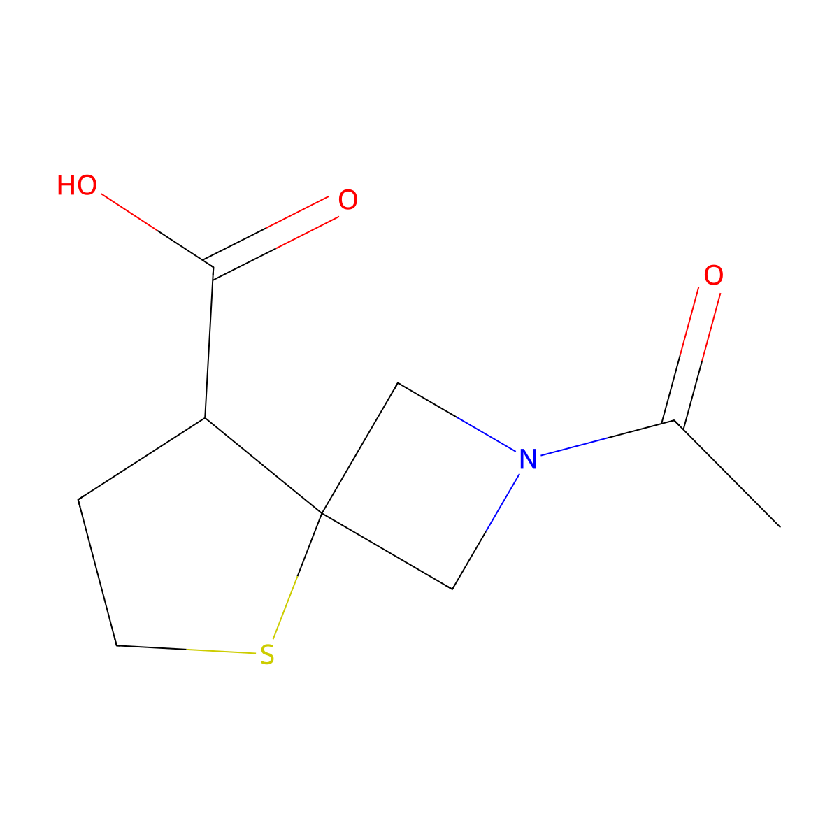 2-Acetyl-5-thia-2-azaspiro[3.4]octane-8-carboxylic acid molecular structure, CAS 2680853-21-6