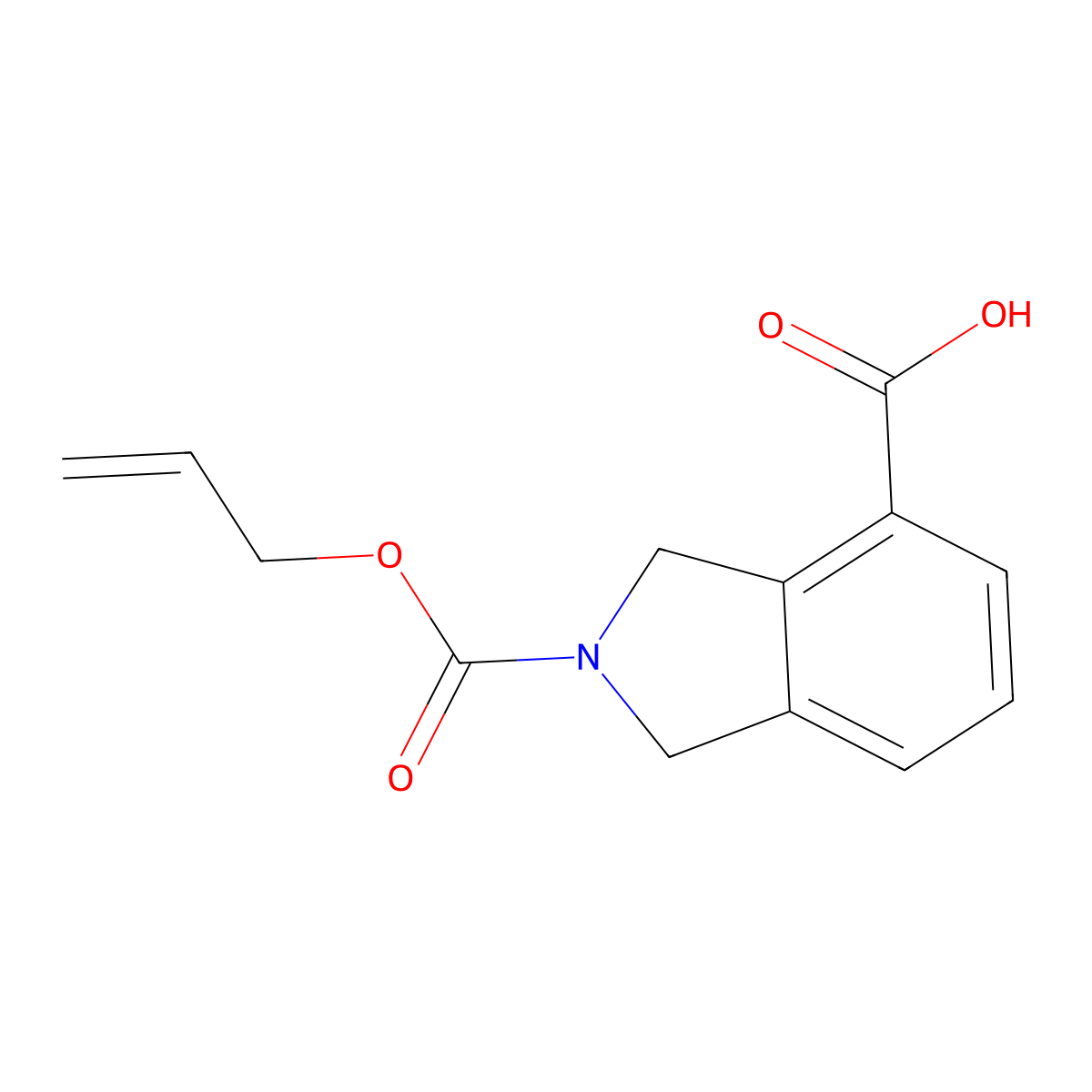2-[(prop-2-en-1-yloxy)carbonyl]-2,3-dihydro-1H-isoindole-4-carboxylic acid molecular structure, CAS 2680853-23-8