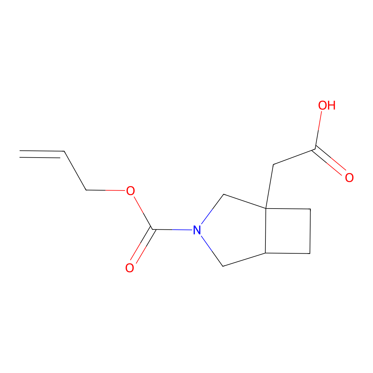 2-{3-[(Prop-2-en-1-yloxy)carbonyl]-3-azabicyclo[3.2.0]heptan-1-yl}acetic acid molecular structure, CAS 2680853-26-1