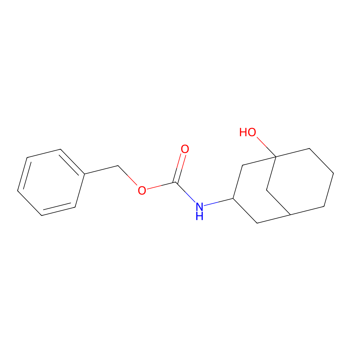 benzyl N-{1-hydroxybicyclo[3.3.1]nonan-3-yl}carbamate molecular structure, CAS 2680853-27-2
