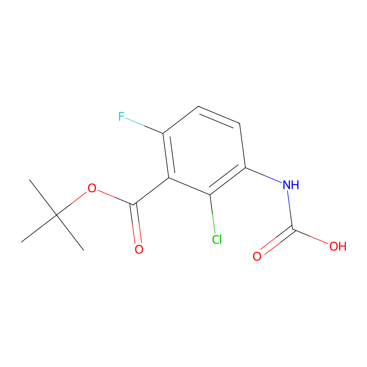 {3-[(Tert-butoxy)carbonyl]-2-chloro-4-fluorophenyl}carbamic acid molecular structure, CAS 2680853-31-8