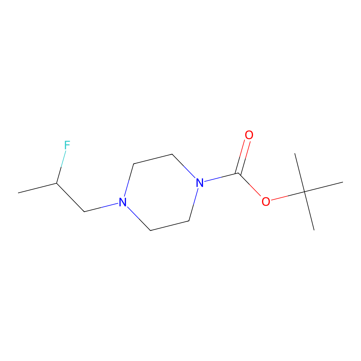 Tert-butyl 4-(2-fluoropropyl)piperazine-1-carboxylate molecular structure, CAS 2680853-33-0