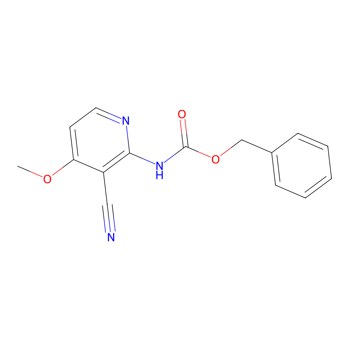 benzyl N-(3-cyano-4-methoxypyridin-2-yl)carbamate molecular structure, CAS 2680853-34-1
