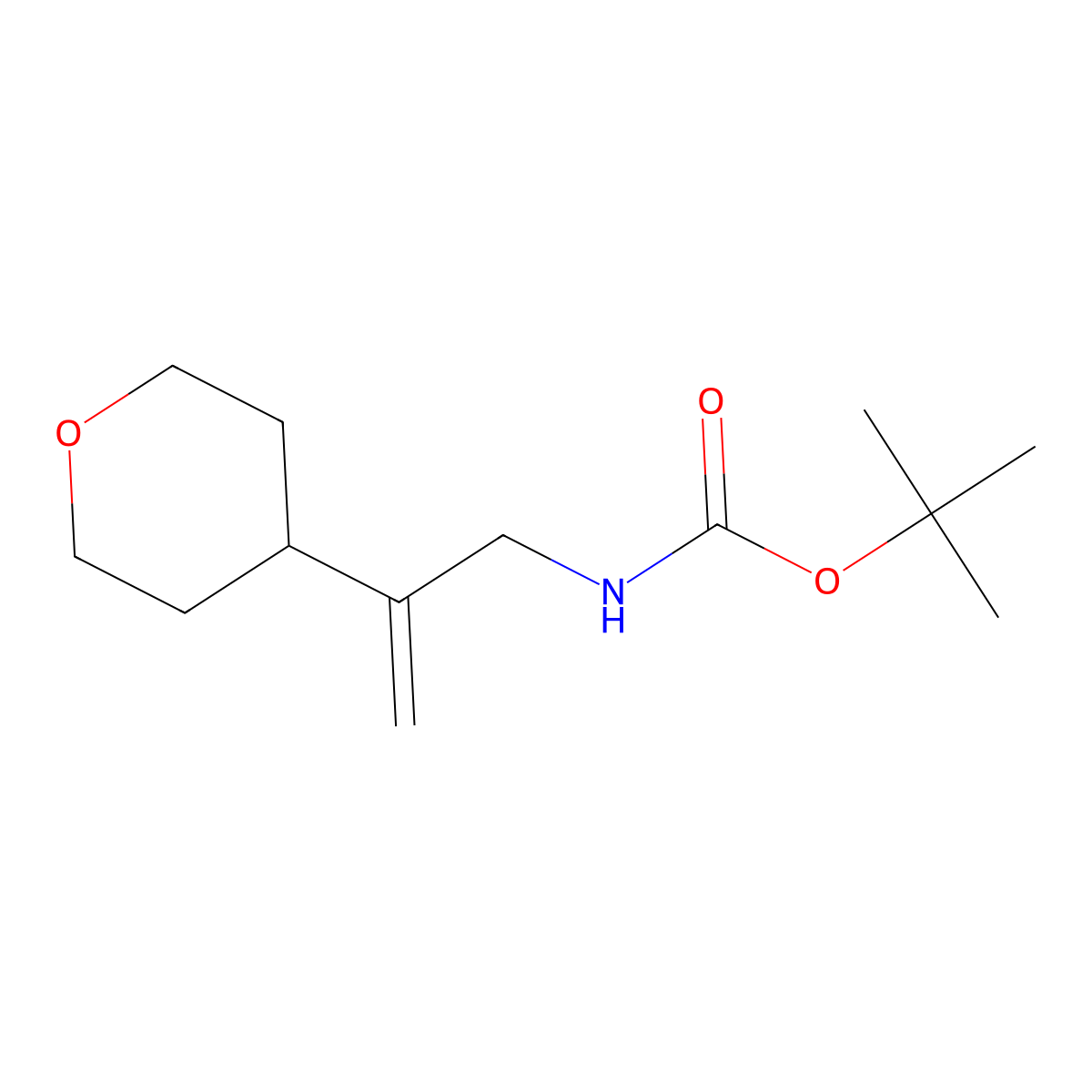 tert-butyl N-[2-(oxan-4-yl)prop-2-en-1-yl]carbamate molecular structure, CAS 2680853-40-9