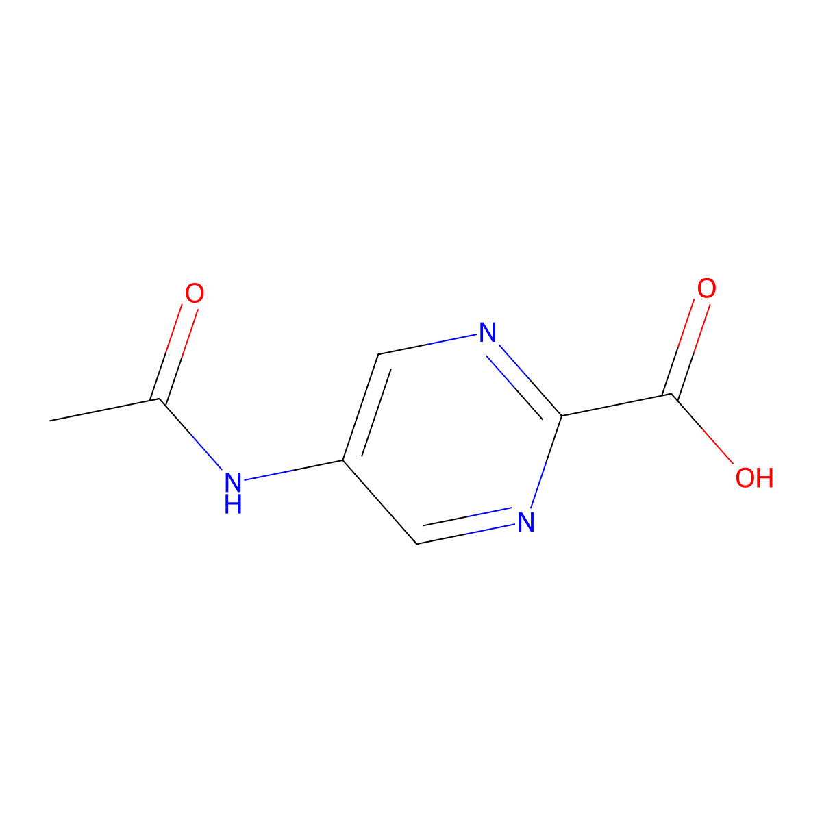 5-Acetamidopyrimidine-2-carboxylic acid molecular structure, CAS 2680853-42-1