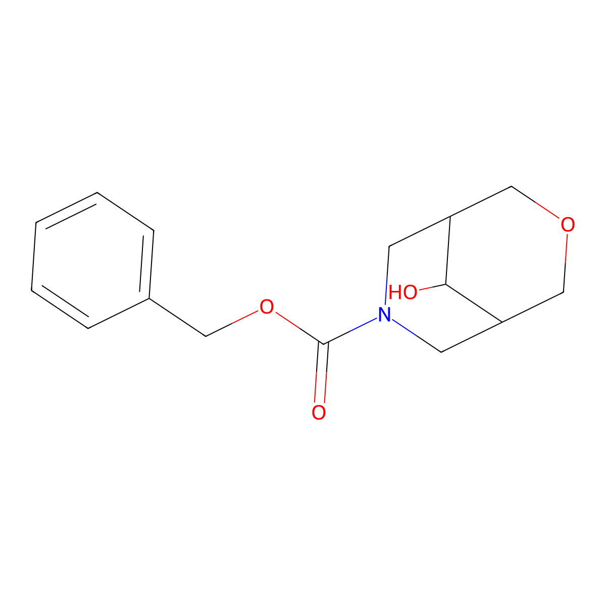 Benzyl 9-hydroxy-3-oxa-7-azabicyclo[3.3.1]nonane-7-carboxylate molecular structure, CAS 2680853-47-6