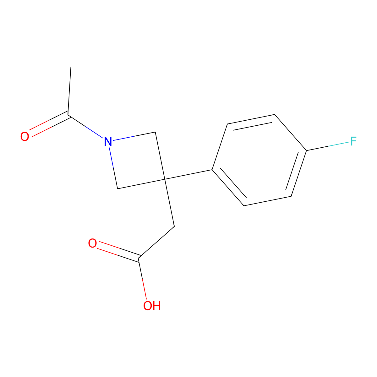 2-[1-Acetyl-3-(4-fluorophenyl)azetidin-3-yl]acetic acid molecular structure, CAS 2680853-60-3