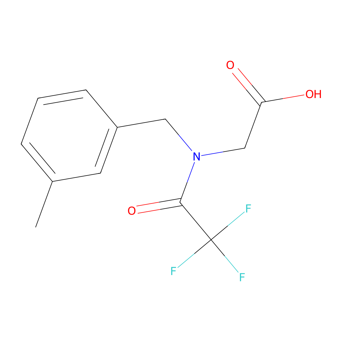 2-{2,2,2-trifluoro-N-[(3-methylphenyl)methyl]acetamido}acetic acid molecular structure, CAS 2680853-68-1