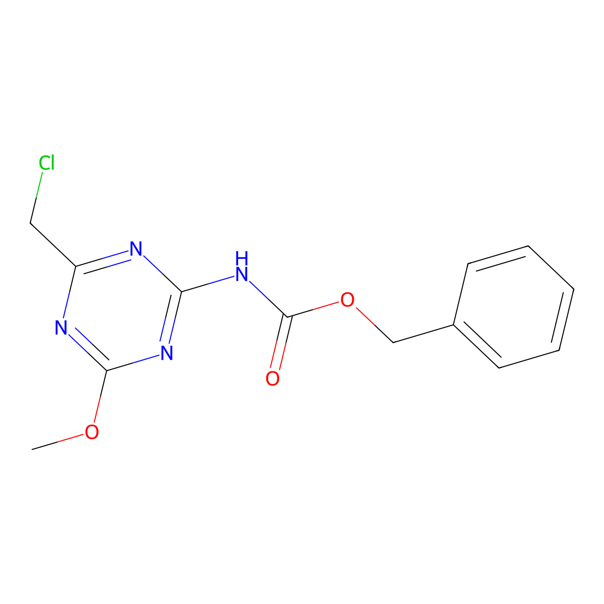 benzyl N-[4-(chloromethyl)-6-methoxy-1,3,5-triazin-2-yl]carbamate molecular structure, CAS 2680853-70-5