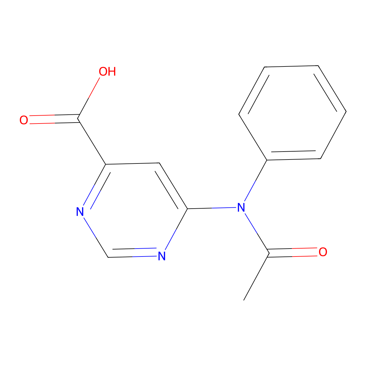 6-(N-phenylacetamido)pyrimidine-4-carboxylic acid molecular structure, CAS 2680853-81-8