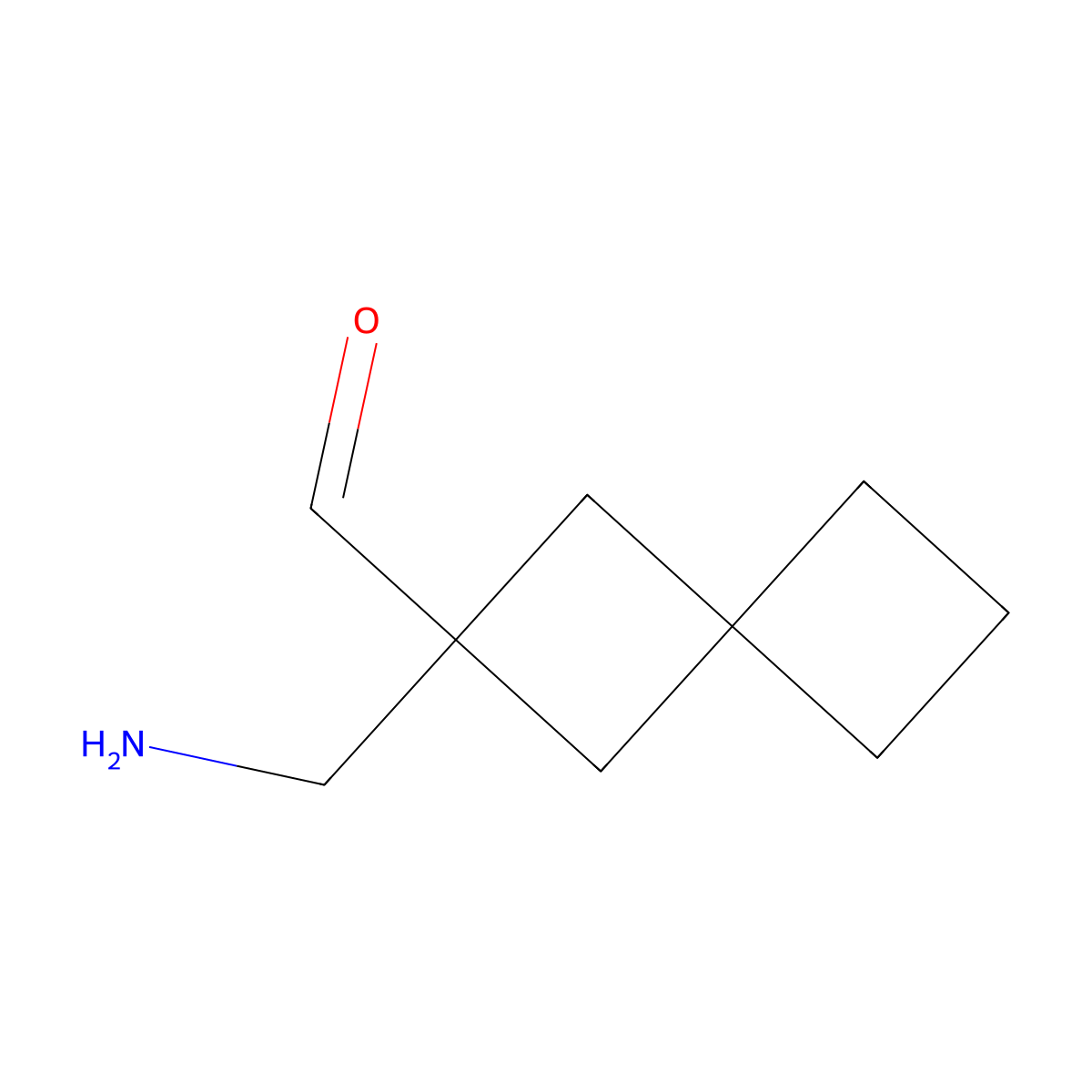 2-(Aminomethyl)spiro[3.3]heptane-2-carbaldehyde molecular structure, CAS 2680853-85-2