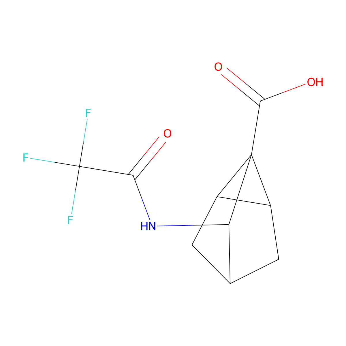 7-(2,2,2-Trifluoroacetamido)tricyclo[2.2.1.0,2,6]heptane-1-carboxylic acid molecular structure, CAS 2680853-87-4