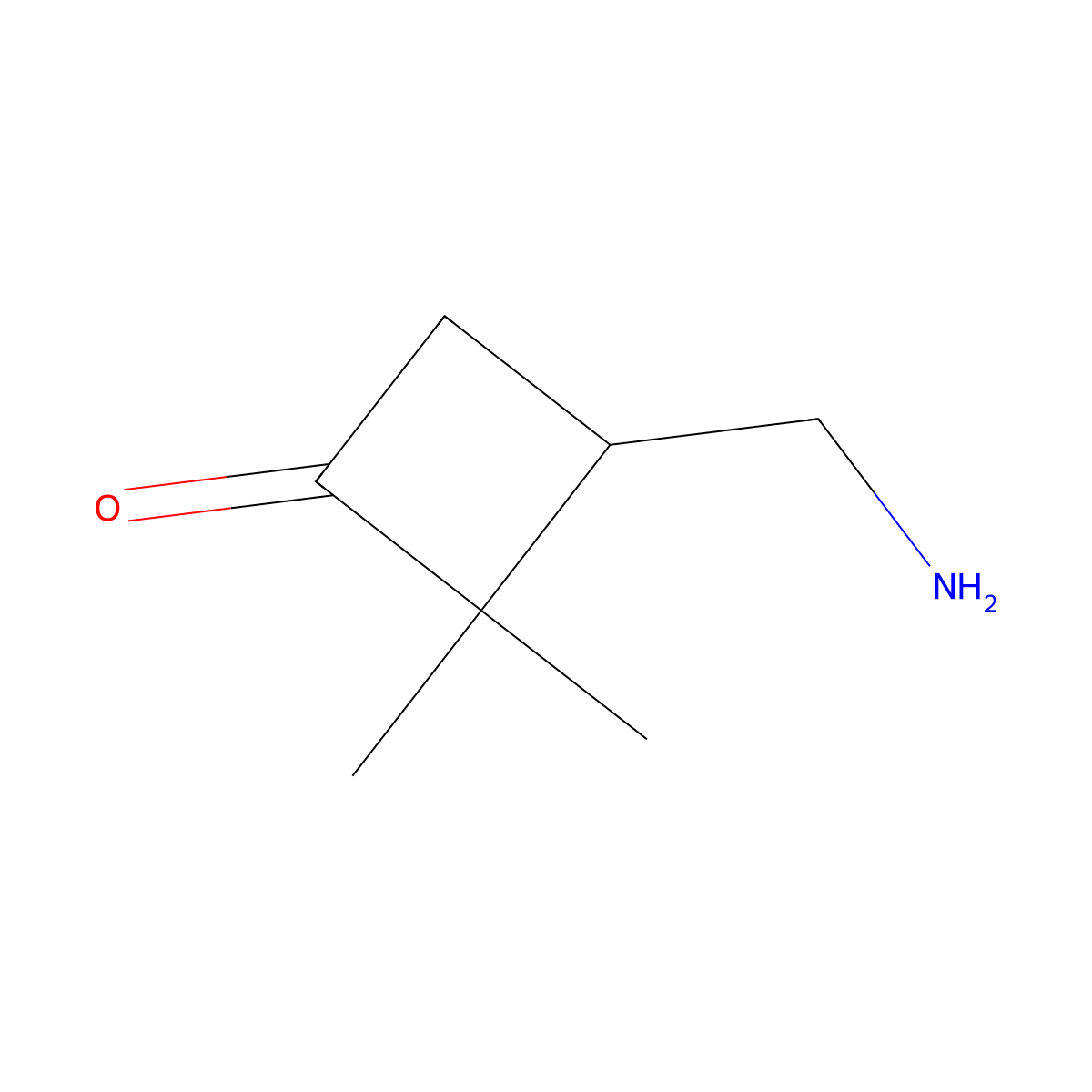 3-(Aminomethyl)-2,2-dimethylcyclobutan-1-one molecular structure, CAS 2680853-91-0