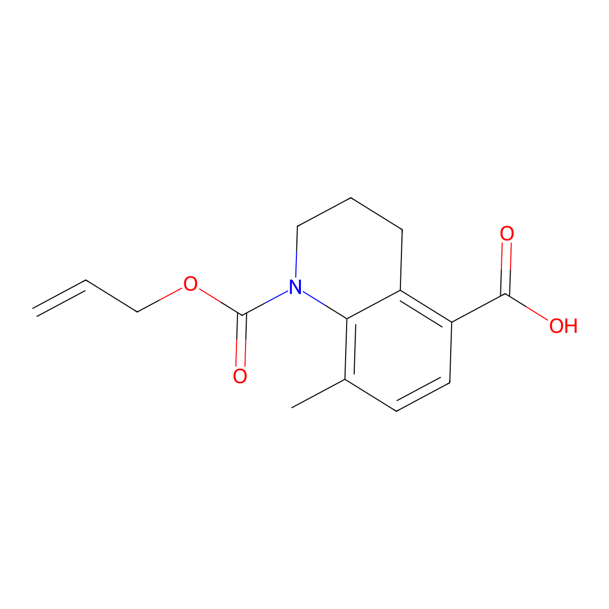 8-Methyl-1-[(prop-2-en-1-yloxy)carbonyl]-1,2,3,4-tetrahydroquinoline-5-carboxylic acid molecular structure, CAS 2680853-92-1