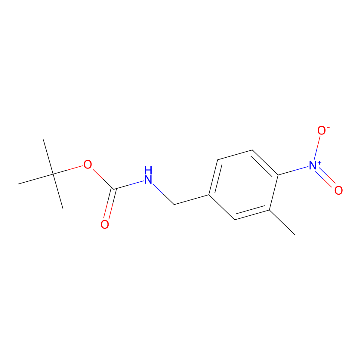 tert-butyl N-[(3-methyl-4-nitrophenyl)methyl]carbamate molecular structure, CAS 2680853-95-4