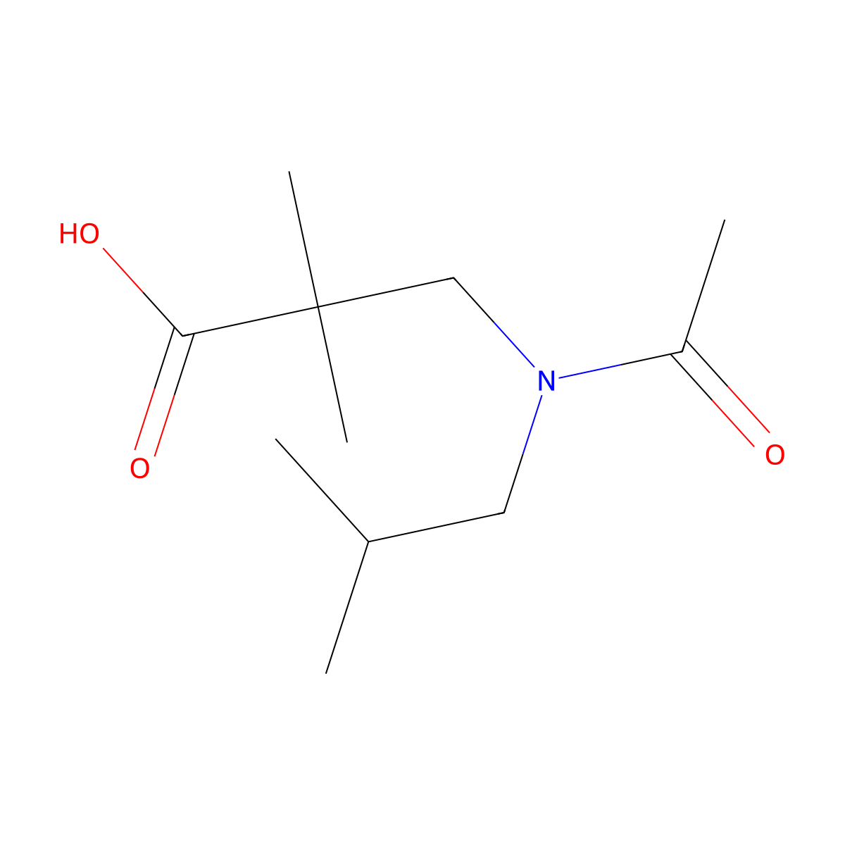 2,2-dimethyl-3-[N-(2-methylpropyl)acetamido]propanoic acid molecular structure, CAS 2680854-01-5