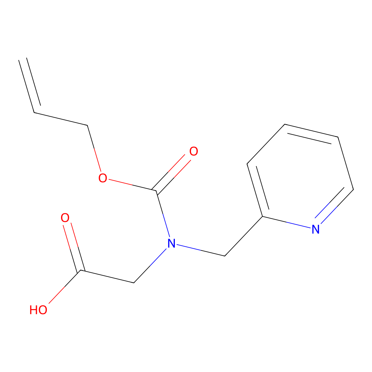 2-{[(Prop-2-en-1-yloxy)carbonyl][(pyridin-2-yl)methyl]amino}acetic acid molecular structure, CAS 2680854-03-7