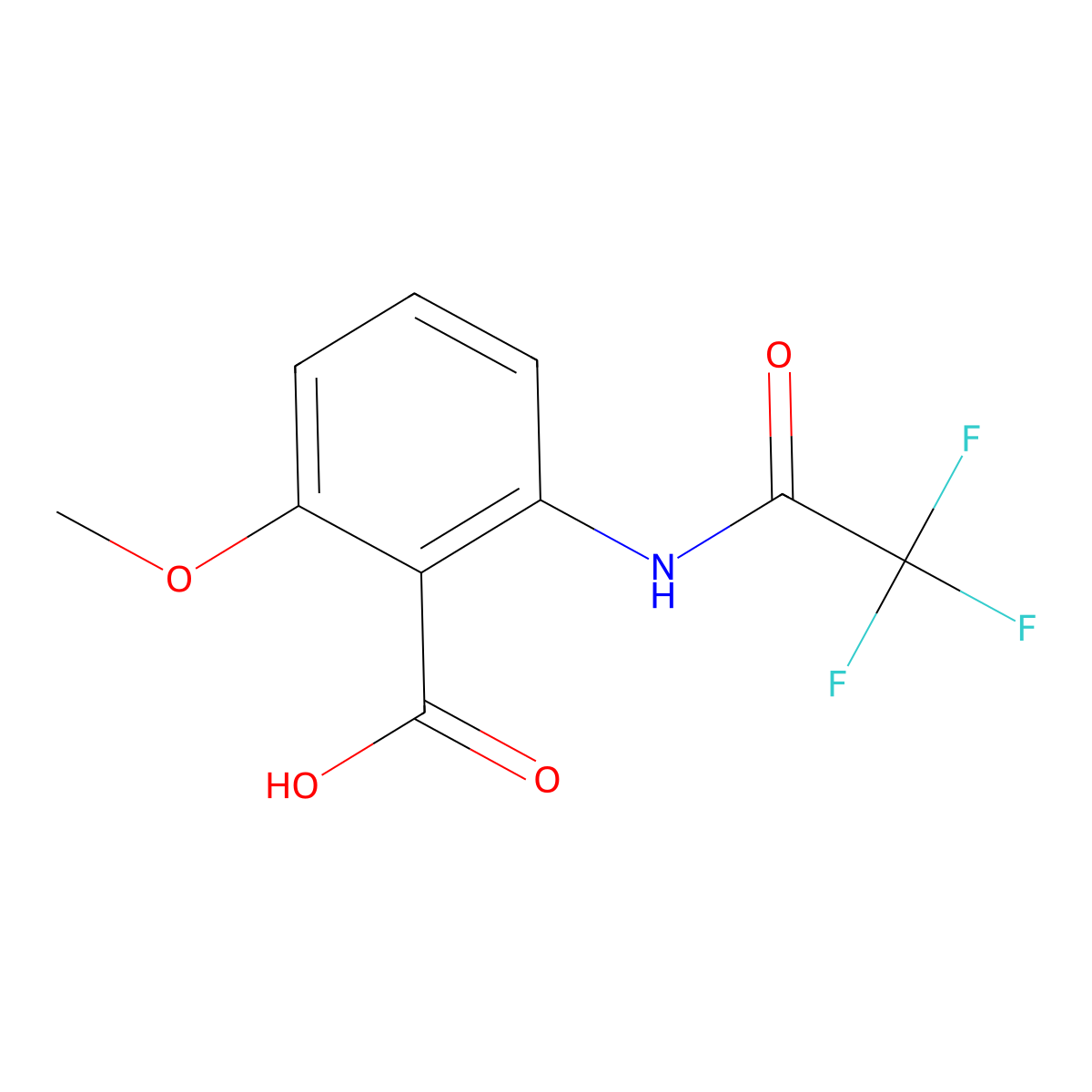 2-Methoxy-6-(trifluoroacetamido)benzoic acid molecular structure, CAS 2680854-11-7