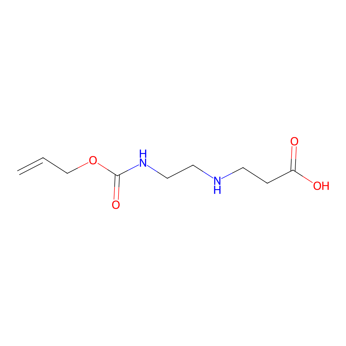 3-[(2-{[(Prop-2-en-1-yloxy)carbonyl]amino}ethyl)amino]propanoic acid molecular structure, CAS 2680854-12-8