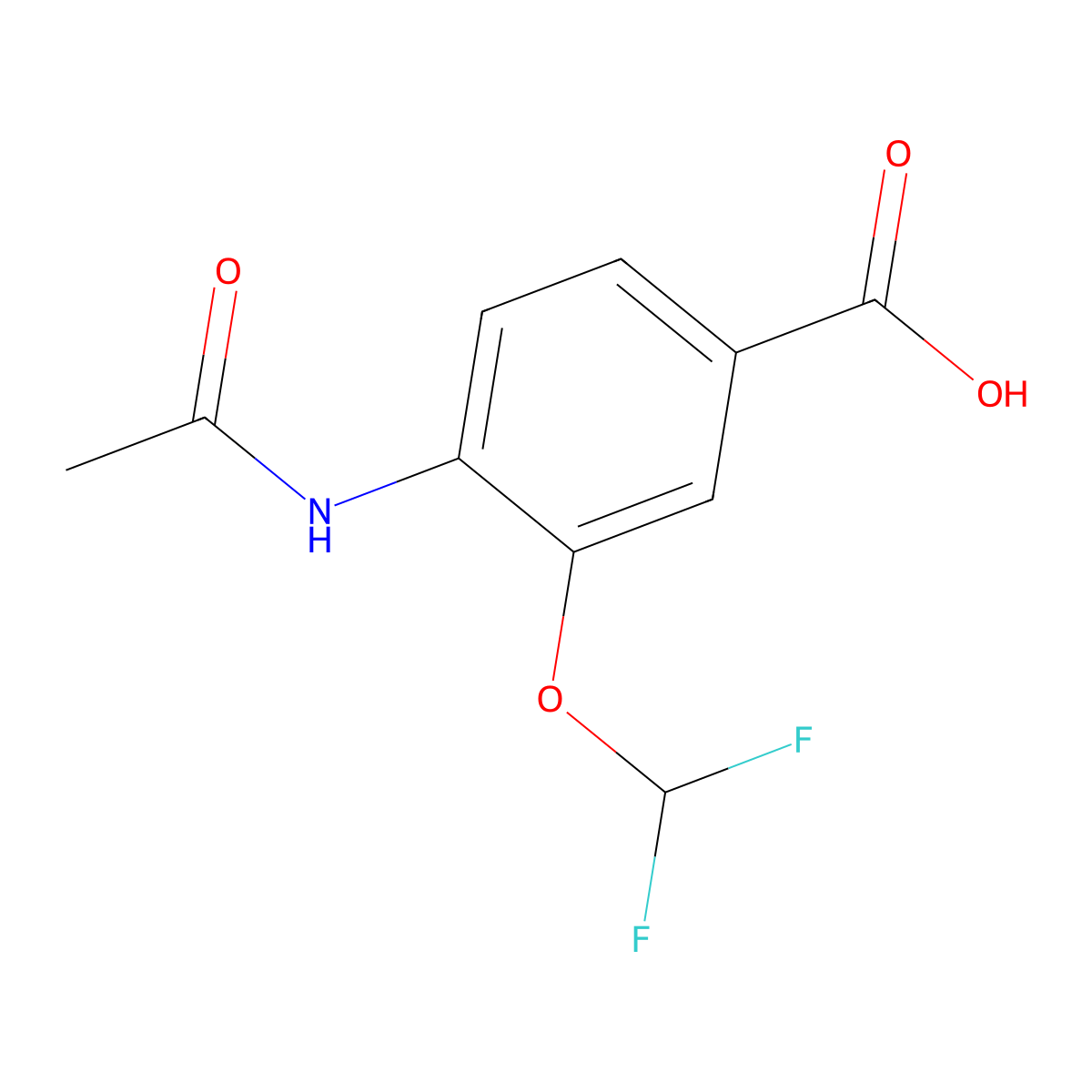 3-(Difluoromethoxy)-4-acetamidobenzoic acid molecular structure, CAS 2680854-13-9