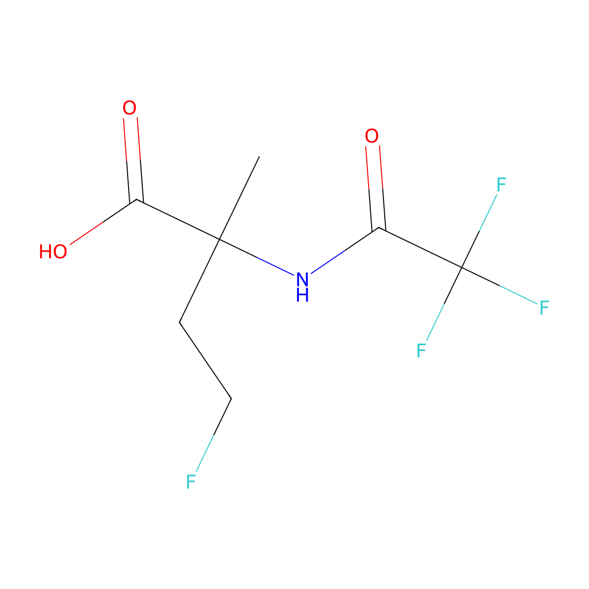 4-Fluoro-2-methyl-2-(2,2,2-trifluoroacetamido)butanoic acid molecular structure, CAS 2680854-14-0