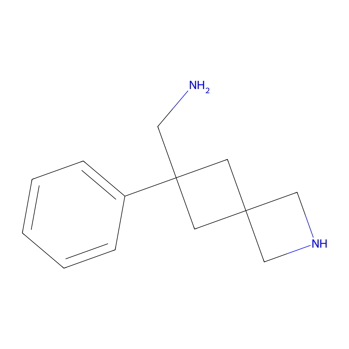 1-{6-Phenyl-2-azaspiro[3.3]heptan-6-yl}methanamine molecular structure, CAS 2680854-16-2